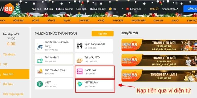 Nạp Tiền New88: Hướng Dẫn Cách Nạp Tiền Chính Xác 20 Nạp tiền NEW88