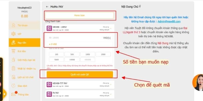 Nạp Tiền New88: Hướng Dẫn Cách Nạp Tiền Chính Xác 21 Nạp tiền NEW88